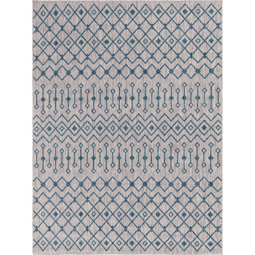 Gracie Oaks Kailani Blue/Gray Indoor/Outdoor Rug & Reviews Wayfair